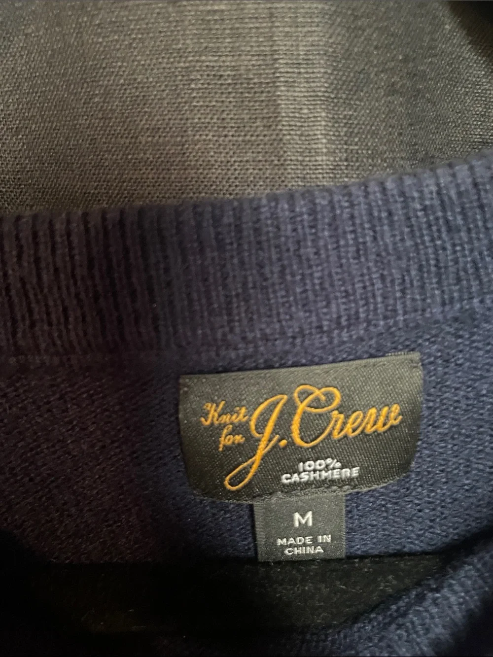 J Crew Men’s Cashmere Crewneck Sweater - Navy Blue